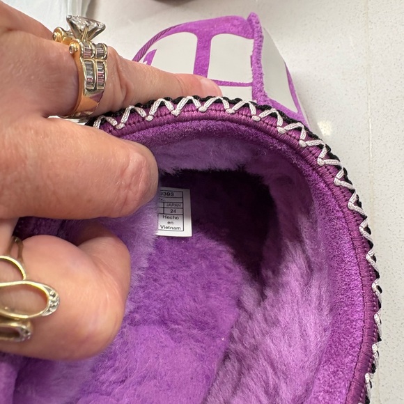 UGG Purple Slippers with White Accents - Picture 3 of 3